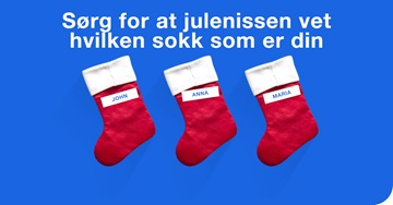 Julestrømper med navnelapper
